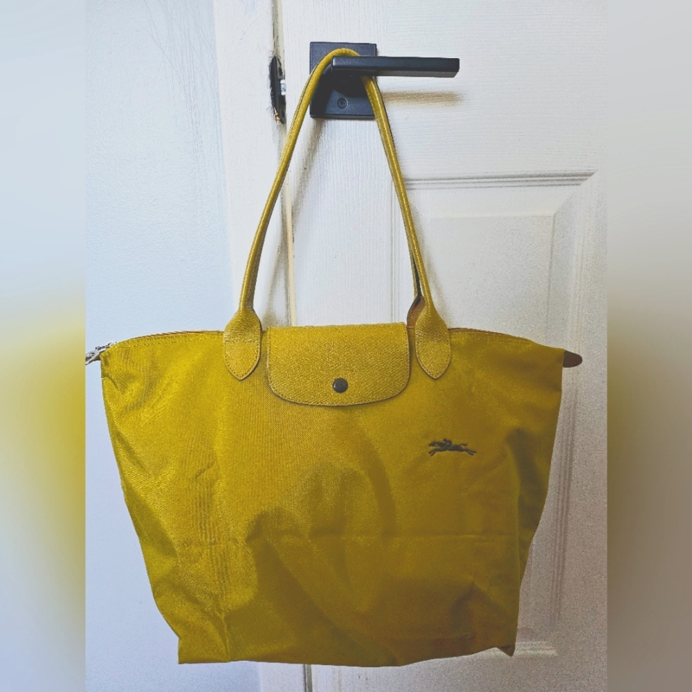 Longchamp Le Pliage Green Large Nylon Tote Bag, Mustard Yellow
